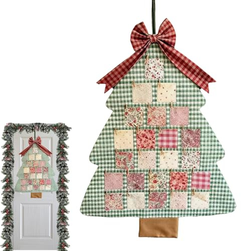 Calendriers de l'Avent en tissu pour arbre de avec poches, calendrier de l'Avent rechargeable, sacs de rangement suspendus, calendriers vides réutilisables à remplir vous-même