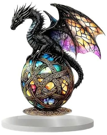 Ornement de Bureau 2D en Acrylique représentant Un Dragon Gardien Mythique Figurine 2D en Acrylique représentant Un Dragon Ancien Cadeau d'anniversaire