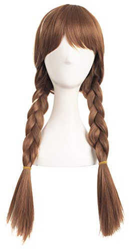 MapofBeauty 70cm/ 28 Pollice Lungo Ricci Intrecciato Donna Intrecciato Parrucche (Leggero Marrone)