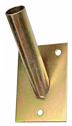 Fahnenhalter 1-Fach Wandmontage – Fahnenmasthalter Gelb Verzinkt | Fahnenwandhalter Metall wetterfest für Flaggen & Fahnenmast