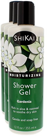 Shikai - Daily Moisturizing Shower Gel, Rich in Aloe Vera & Oatmeal That Leaves Skin Noticeably Softer & Healthier, Relief For Dry Skin, Gentle Soap-Free Formula (Gardenia, 12 Ounces, Pack of 3)