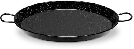 Vaello La Valenciana Enamelled Steel Induction Paella Pan, 38 Cm, Black