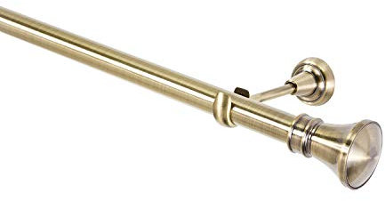 Barra de Cortina Varilla Extensible para Visillos, 25 mm 1 Unidad de Antiguo Oro de Metal, 360
