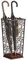 AcornFort U-01 Großer Braun Metallständer für Regenschirmständer, Gehstock Heimbüro Flur Aufbewahrung mit 4 Haken Oben und Einer unteren Regenwasser-undichten Ablage 56 x 25 x 25 cm