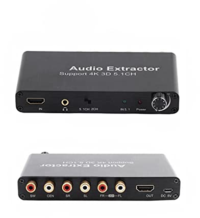 Convertitore di estrattore audio HDMI 3D 4K 3D HDMI 5.1 Canale Adattatore per Network/TV HD/DVD per PS3 per Xbox 360 100-240V (nero)
