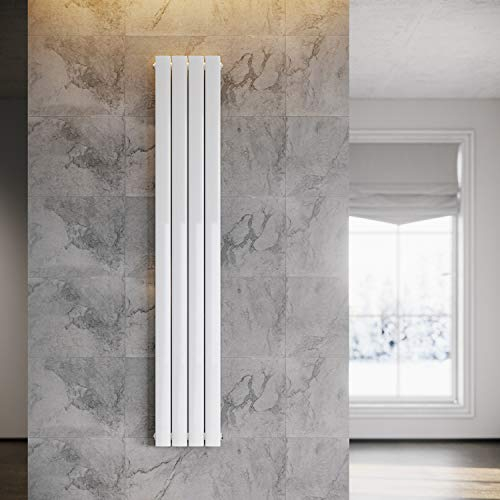 ELEGANT Radiateur Plat Vertical Blanc 1800 x 308 mm Chauffage Panneau Design Double Couche Radiateur Plat Raccordement Central