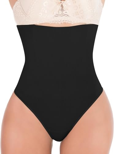 Vorcy Women Tummy Control Shapewear High Waist Body Shaper Knickers Thong