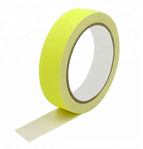 Fluorescent Yellow Gaffer Tape Neon Yellow Gaffers Spike Tape Black Light UV Reactive Fluorescent Spike Tape for Stage,Party Play Grid Floors Color Coding Art Crafts(1IN x 33 Feet) (Yellow)