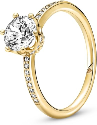 Pandora Klare Funkelnde Krone Solitärring 168289C01 Anillo para mujeres