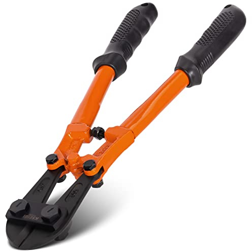 KSEIBI 141570 Kraftig mini bultskärare 30 cm för skärstaket, ståltråd, liten kedja, skruvar och nit, med mjukt grepp ergonomiska handtagsskärare i gummi