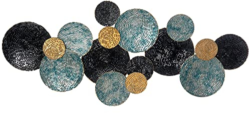 HOMCOM 3D Wandbild Wandornament Wanddekoration Metallbild Wandskulptur Wohnzimmer-Kunst für Schlafzimmer Esszimmer Modern 121 x 53 cm