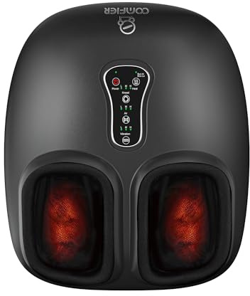 COMFIER [2026 Shiatsu Foot Massager with Fast Heat,Kneading Rolling Compression,Extra Vibration, FSA Eligible HSA Store, Plantar Fasciitis,Neuropathy Pain,Mothers Day Gifts for Women,Bigger Size 13“