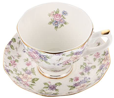 ASEELO Ben Kina tekopp och fat, vintage porslin kaffeservice set, europeisk stil kaffe keramisk kopp set blommig design