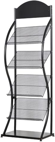 PROUH Prospektaufsteller Zeitschriftenhalter Literatur Zeitungshalter Mit 4 Ablageböden Für Printmedien Prospektständer Werbeaufsteller Katalogaufsteller