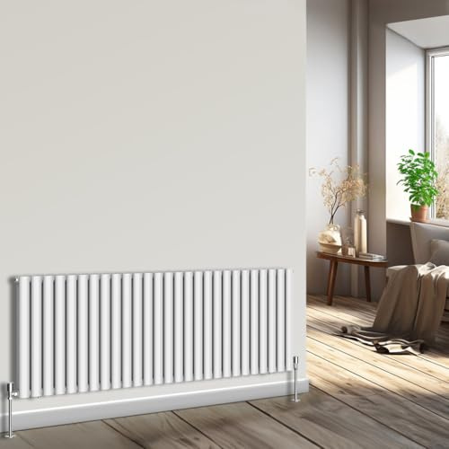 NRG Horizontal Oval Column Radiator 600x1593mm Double Panel White