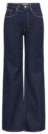 ONLY Wide-Fit Jeans ONLJUICY High Waist Wide Bred Ben Fit Jeans, Mörkblå jeans, 30W / 34L