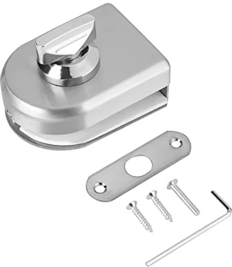 Zerodis Lock di Porte in Vetro in Acciaio Inossidabile, Nucleo in Alluminio, Blocco Antifurto, Facile Installazione per Uso Domestico/oscillazione/ufficio/hotel