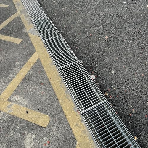 Rejilla de drenaje de acero galvanizado, sifón resistente para un flujo de agua eficiente, ideal para calzadas, jardines, garajes, alcantarillas