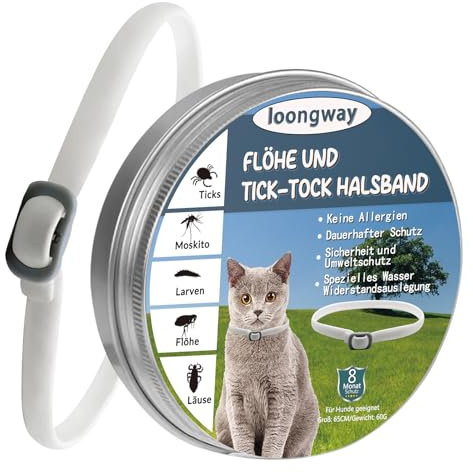 loongway Komfort-Schutzhalsband für Katzen ab 3 Monaten Weicher Katzenhalsband 65 cm Wasserdicht & Verstellbar