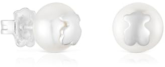 TOUS Pendientes para Mujer de Plata de Primera Ley y Perlas Cultivadas de Agua Dulce de 8 mm, Colección Icon Pearl