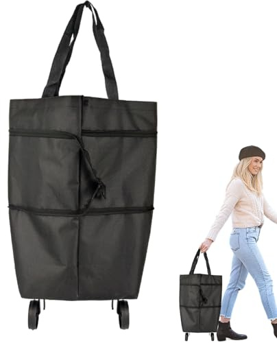 Bolsa De La Compra con Ruedas | Tote Ligero Desplegable con Ruedas - Organizador Resistente para Camping Deportes Vacaciones Picnic Transporte