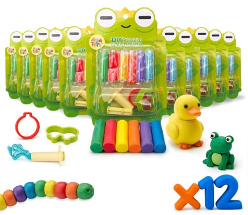 Plastilina con Moldes para Niños - Pack de 12 - AMATOYS - Mini Kit de Manualidades para Cumpleaños, Piñatas, Colegio y Detalles Fin de Curso - Regalitos para Invitados (Sapo)