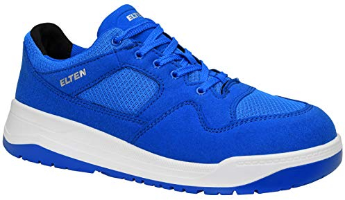 ELTEN Sicherheitsschuhe Maverick Blue Low ESD S1PS, Damen und Herren, Textil, Stahlkappe, leicht, sportlich 43, Blau