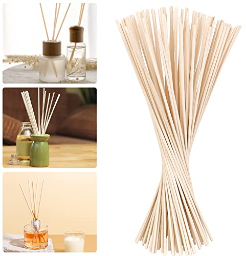 BUZIFU 100 STK Diffusor Stäbchen 30 * 0.3cm Rattanstäbchen Raumduft Duftstäbchen Hellgelb Aroma Diffuser Stäbchen Reed Diffuser Sticks Natürlicher Diffusorstäbchen für Ätherische Öle im Home Spa