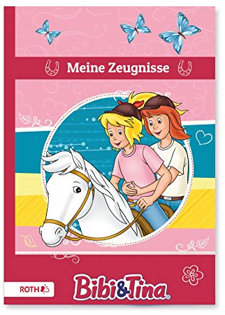 ROTH Carpeta para certificados A4 Bibi & Tina / caballo, 10 compartimentos para hasta 20 certificados, indeleble