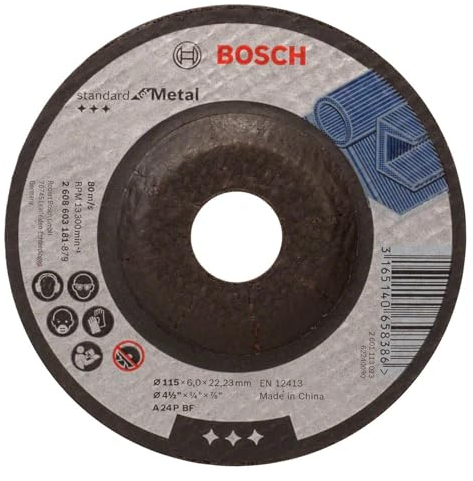 Bosch Professional 1x Disco de Desbaste Acodado Standard for Metal (para Metal, X-LOCK, Ø 115 x 6 mm, Accesorios Amoladora)