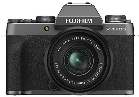 Fujifilm X-T200 Mirrorless Digital Camera (with XC15-45mm Lens) - Dark Silver