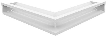 Rejilla de ventilación KRATKI Air | Rejilla para Chimenea de Esquina Abierta 560 x 560 x 90 mm | Blanco | Rejilla de Escape para ventilación de chimeneas
