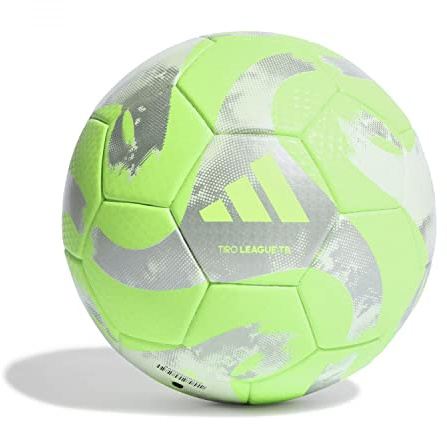 adidas Unisex Ball (Thermal Bonding) Tiro League Thermally Bonded Football, Solar Green/Silver Met./White, HZ1296, 4
