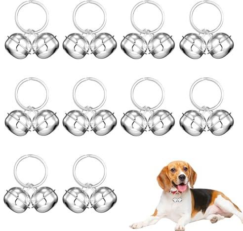 Sctmda Campanelli per Cani e Gatti 10 Pezzi Pet Ciondoli Campane Decorativi Ciondoli Campanellini Sonagli Piccoli Gatto Fascino Campane Collari per Pendente Collana Campanellini Metallo