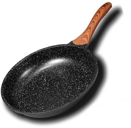 Efforias 28cm Non Stick Frying Pan for Induction Hob, Granite Omelette Pan, PFOA Free Egg Skillet with Ergonomic Bakelite Handle, Suitable for All Stoves
