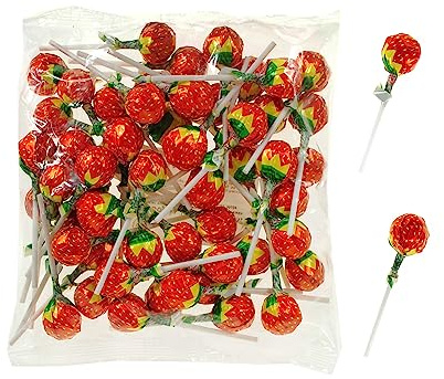 Boule de sucette aux fraises Cojak 8 grammes 50 pièces, sucettes en vrac emballées individuellement