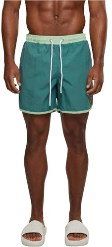 Urban Classics Retro badshorts för män, badbyxor, finns i många olika färger, storlekar S till 5XL, Paleleaf/vintage regreen, 4XL