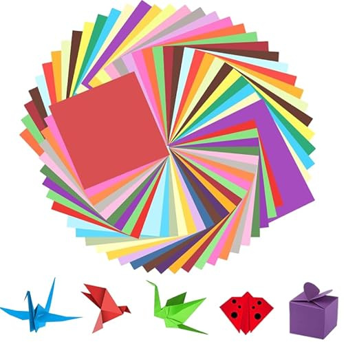 Hantverkspapper jul 300 ark origami-papper 10 färger vikpapper 3 storlekar färgpapper för pyssel kvadratiskt vikpapper lerpapper färgglatt origami dubbelsidig lämplig för handgjorda gör-det-själv