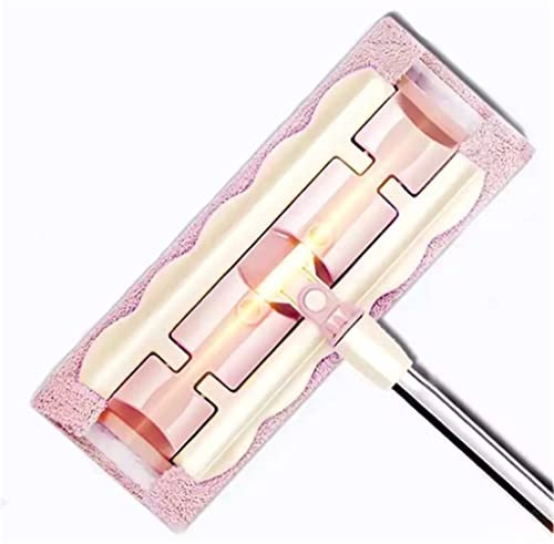 QUEAWOQ Flat Mop Floor Telescopic Mop 360 Degree Handle Mop For Home Kitchen Tiles Spin Mop Rotating Superfine Swabs (Pink 4pcs Mop Pads) Decoration To pursue happiness Octopus feet