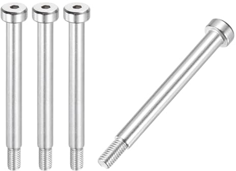 sourcing map Lot de 4 boulons à épaulement en acier inoxydable 304 de 6 mm de diamètre d'épaule de 50 mm de longueur d'épaule M5 x 0,8 à douille hexagonale pour machines de moulage par injection