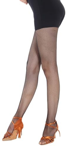 Zimoer Calze a Rete da Ballo Latino per Donne,Taglia Unica Adattabile (Altezza 70-170cm),Calze Fishnet Senza Cuciture Professionali per Ballo Sala,Salsa, Tango (Nero)