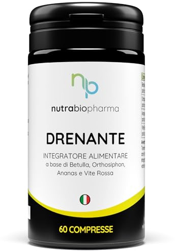 Nutrabiopharma Drenante in Compresse a base di Betulla, Orthosiphon, Ananas e Vite Rossa 60 cprs