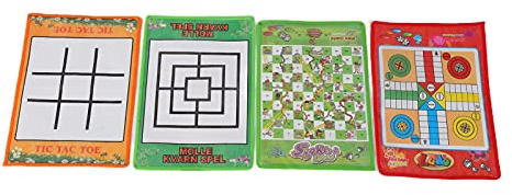 Julihai Jeu d'échecs pour Enfants, Jeu Portable en Tissu Non tissé avec échelles de Serpents et Ludo, Parfait pour Le Plaisir en Famille et Les Voyages