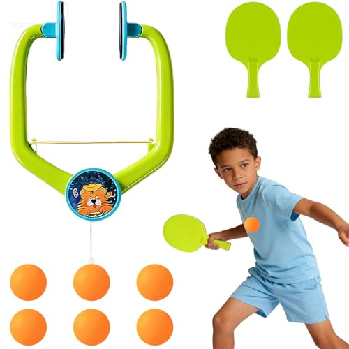 Door Ping Pong Games Set – 9PCS Ping Pong Set with Rackets and Balls, Adjustable Hanging Table Tennis Trainer, Interactive Hand-Eye Coordination Game for Exercise, Fun Indoor Ping Pong Practice