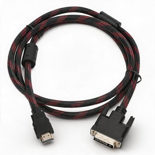 Sxhlseller HD-multimediagränssnitt Till DVI-kabel 1,4 M, 24+1 Dubbelriktad Videoomvandlarsladd, PVC-flätad för Bildskärm Laptopprojektor