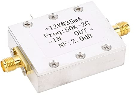 Cocoarm Bredbandsförstärkare, Lågbrus RF-förstärkare 50KHz Till 2GHz, 31dB Förstärkning, DC 9 Till 15V, 50 Ohm Ingångsutgång, för Kortvågs FM-sändningsfjärrkontroll Kabel-TV-mottagning