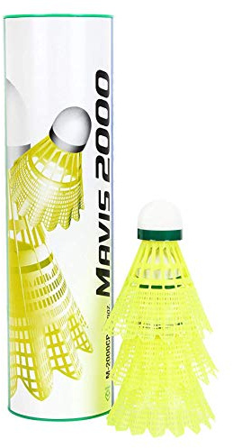 YONEX Mavis 2000 Badminton Medium Speed Yellow Nylon Shuttlecocks, (M2000)
