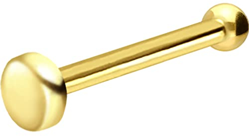 PIERCINGLINE Chirurgenstahl Nasenpiercing Platte Piercing Nase Stecker Gelbgoldfarben