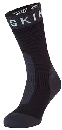 Sealskinz Unisex Waterproof Extreme Cold Weather Mid Length Sock, Black / Grey / White, L, 11100067090, schwarz/Grau