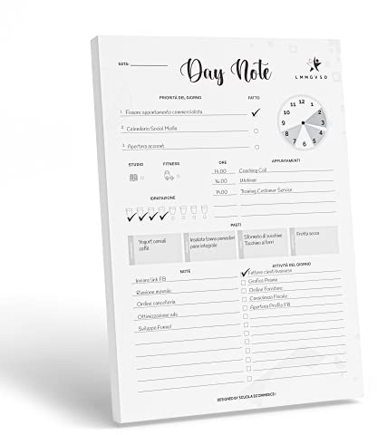Daily Planner Day Note - Agenda 2026 giornaliera - To do list Planner A4 con 60 Fogli a strappo - Pianifica le tue giornate per migliorare la tua vita professionale e personale (21 x 29,7cm)